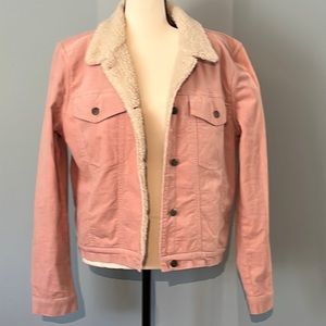 Woman’s Sherpa Lined- pink corduroy jacket